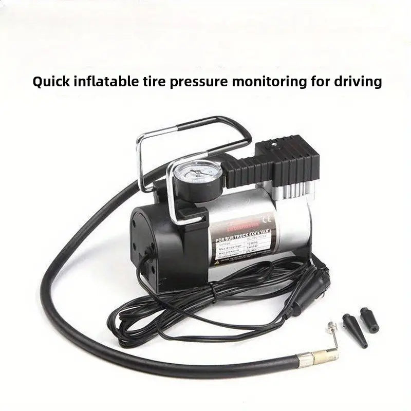 Portable car air pump car air pump electric single cylinder 12V tire emergency pump Tire inflation pump and pressure gauge