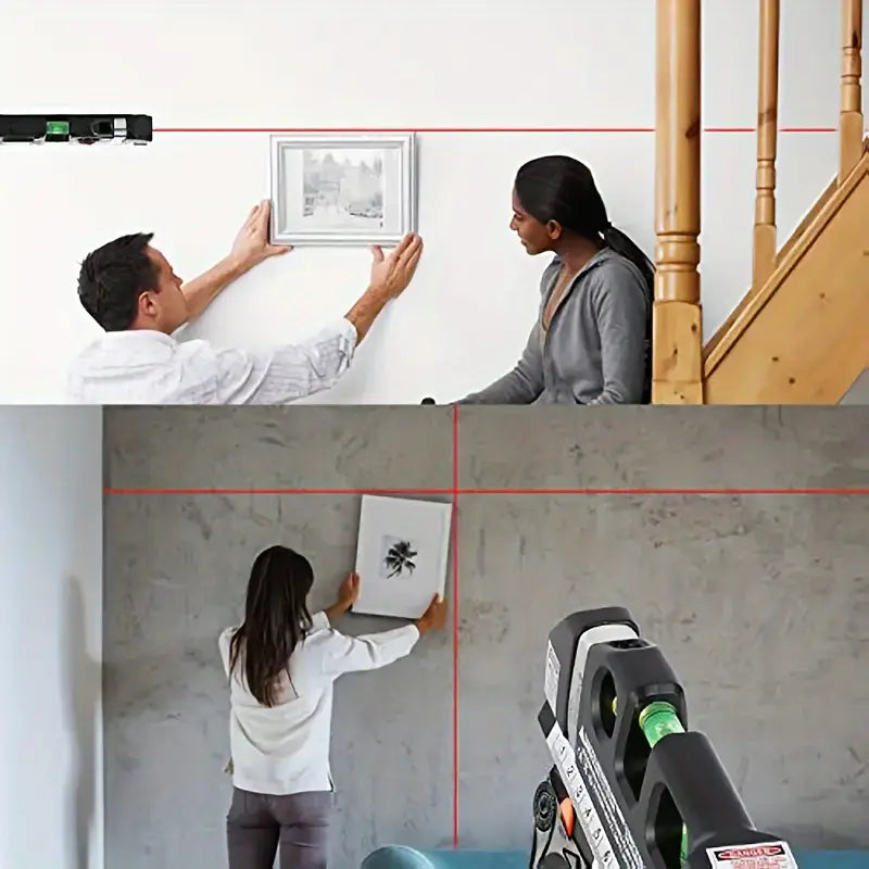 Home Multi-function High Precise Laser Leveling Instrument with Steel Ruler Cross Straight Line Laser Level Measuring Tools