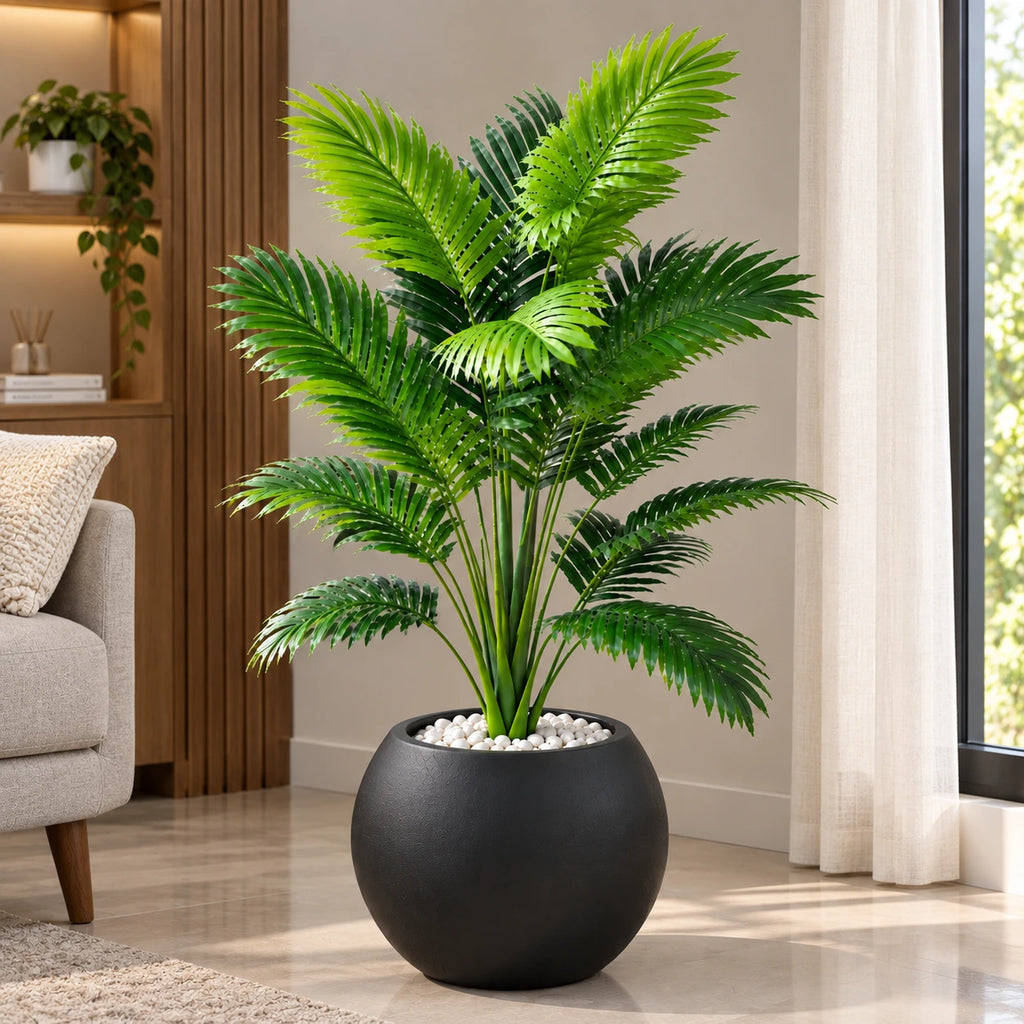 2-Foot Faux Areca Palm Plant for Living Room Decoration