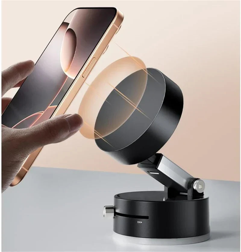 Vacuum Magnetic Suction Phone Holder, Retractable Folding Mobile Phone Stand, 360° Rotatable Suction Cup Phone Mount, Stand Magnetic Cell Phone Holder
