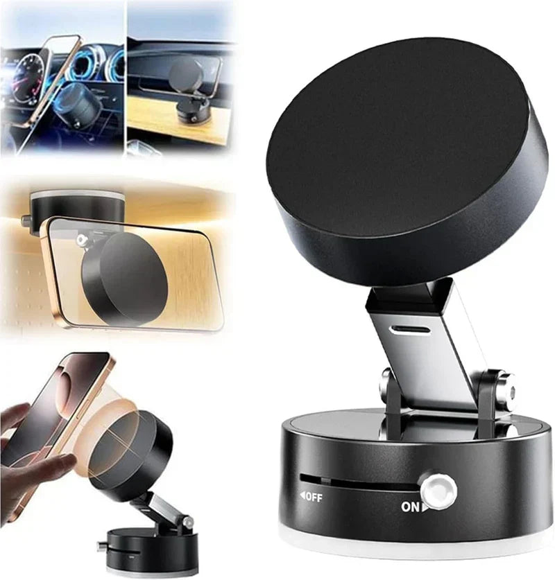 Vacuum Magnetic Suction Phone Holder, Retractable Folding Mobile Phone Stand, 360° Rotatable Suction Cup Phone Mount, Stand Magnetic Cell Phone Holder