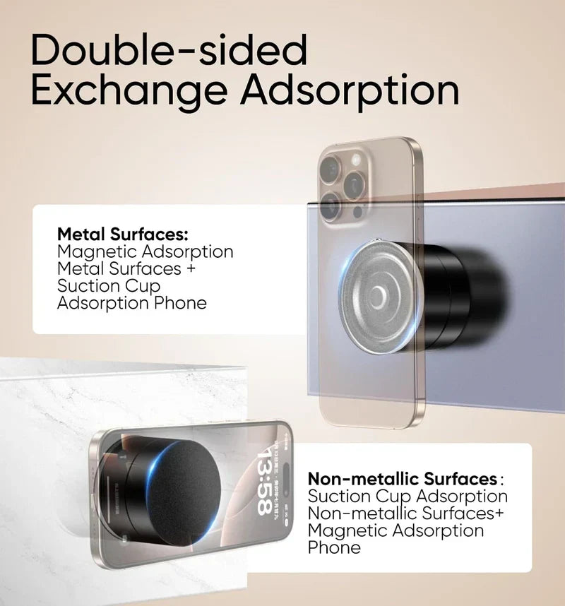 Vacuum Magnetic Suction Phone Holder, Retractable Folding Mobile Phone Stand, 360° Rotatable Suction Cup Phone Mount, Stand Magnetic Cell Phone Holder