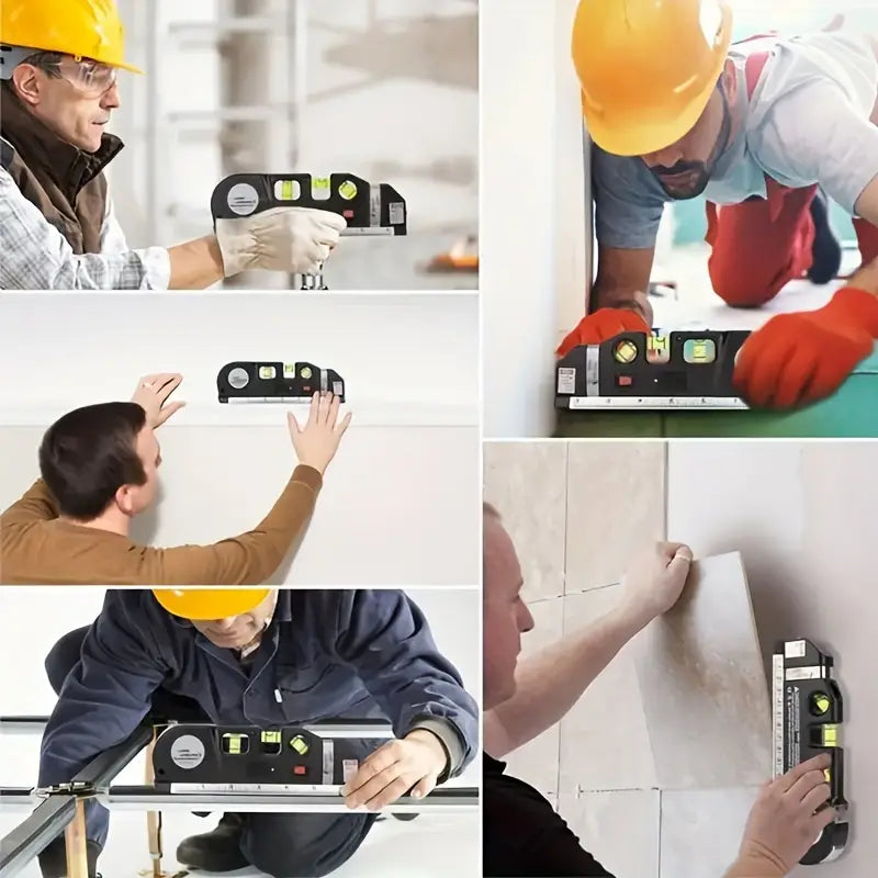 Home Multi-function High Precise Laser Leveling Instrument with Steel Ruler Cross Straight Line Laser Level Measuring Tools