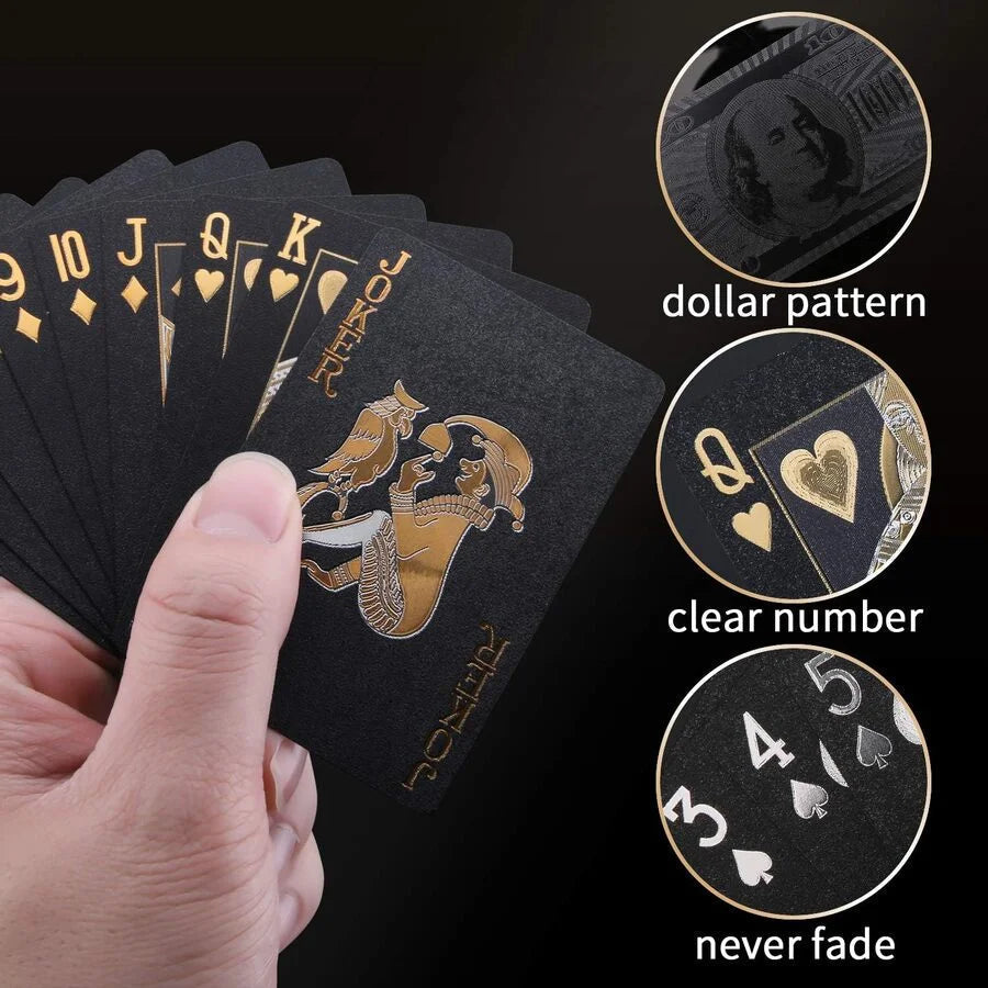 Black Royale PVC Playing Cards – Luxury Waterproof Premium Deck