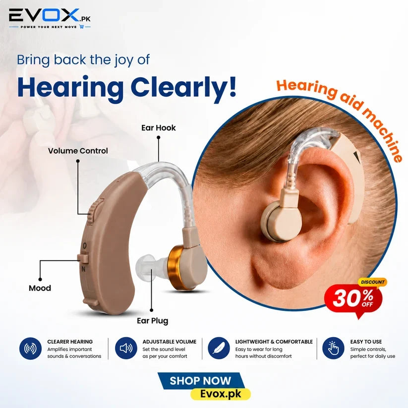 EVOX Hearing Aid Machine – Adjustable Volume & Comfortable Fit