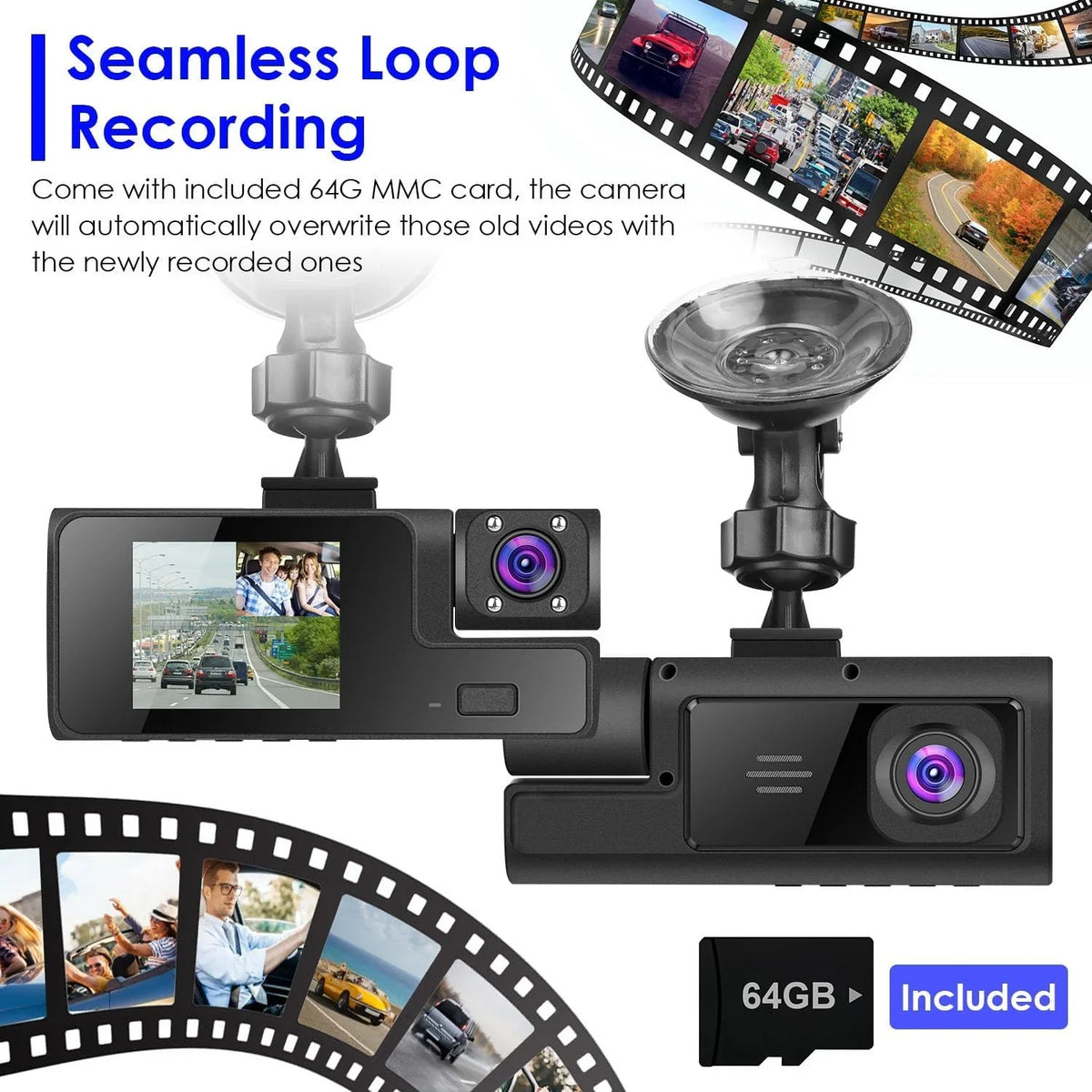 Dash camera system with WiFi app control and smartphone playback

