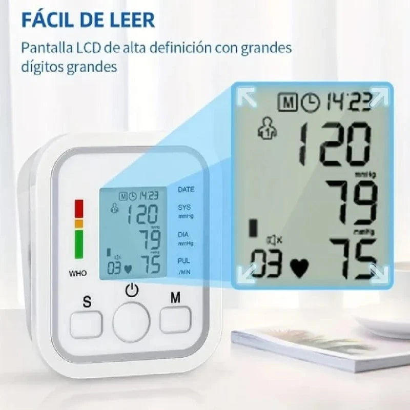 "Digital BP monitor with memory function and easy‑to‑use buttons"