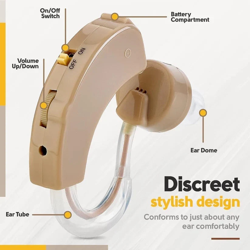 EVOX hearing aid machine with ear hook and volume control