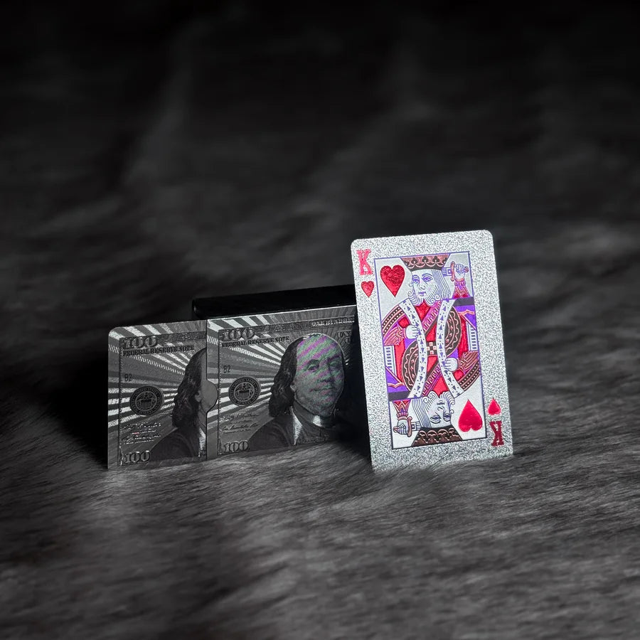 Premium Silver PVC Playing Cards – Waterproof, Glossy & Built to Last