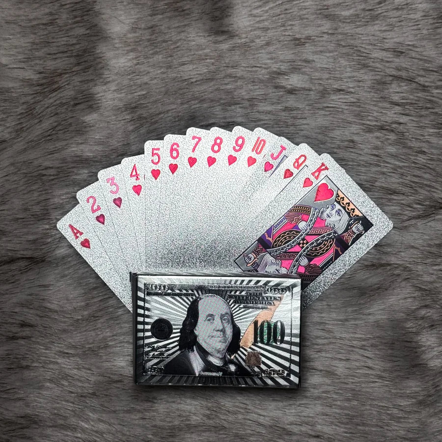 Premium Silver PVC Playing Cards – Waterproof, Glossy & Built to Last