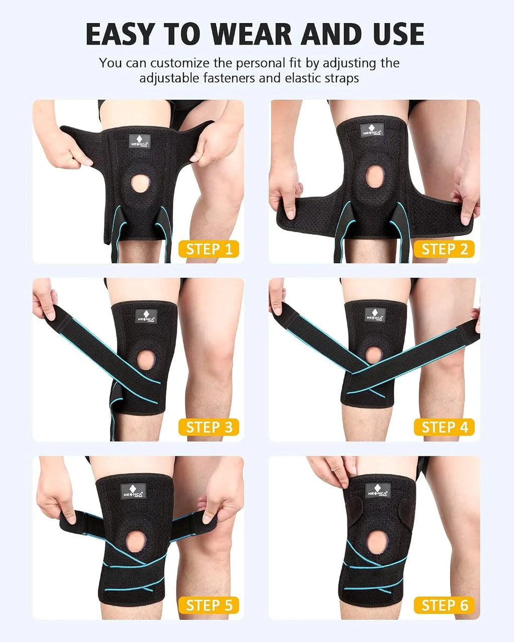 Medical grade knee brace with breathable fabric and ventilation holes

