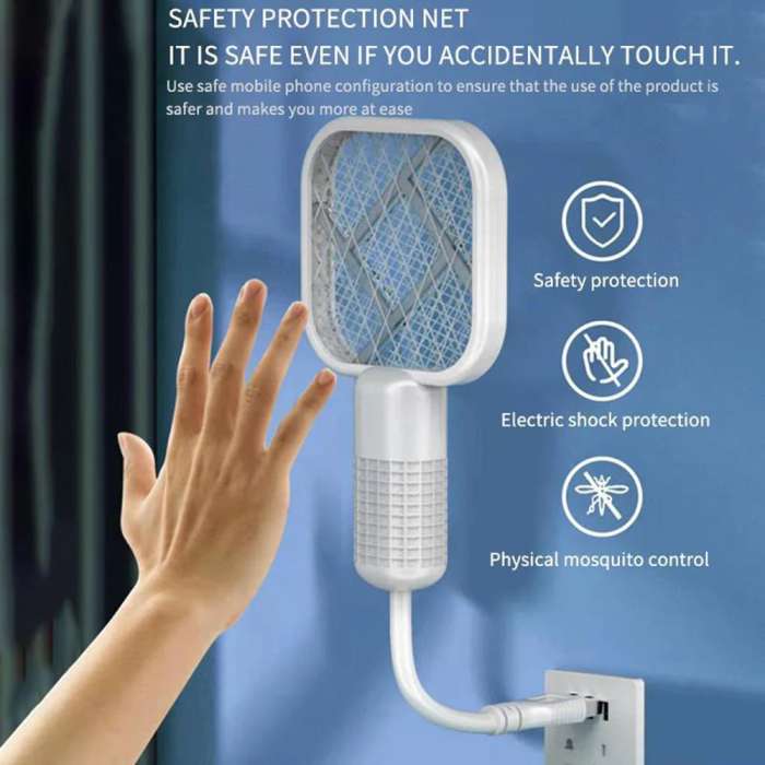 Electric Mosquito Swatter, Fly Swatter Racket, 2 in 1 Electric Bug Zapper USB 5V with 5 Layer Safety Mesh