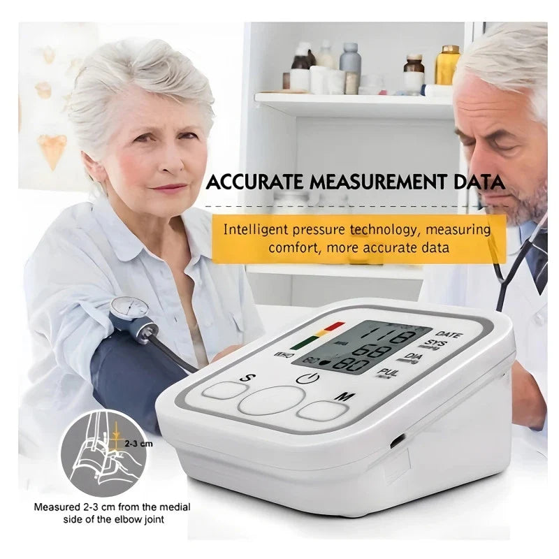 "Portable electronic blood pressure monitor with USB charging feature"