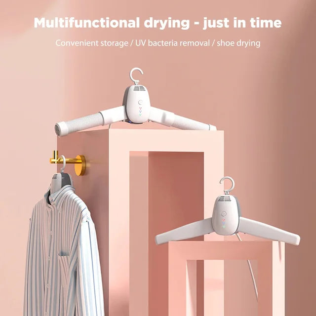 DMWD 110V/220V Electric Clothes Drying Rack Shoe Dryer Portable Travel Mini Folding Available Clothing Shoes Heater Cloth Dryer