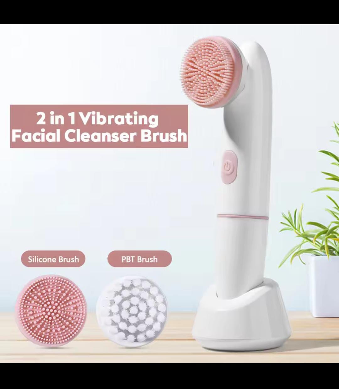 2 in 1 Electric Facial Cleansing Brush Pores Deep Cleanser Blackhead Remover Powered Vibrating Massage Waterproof Skin Care Tool