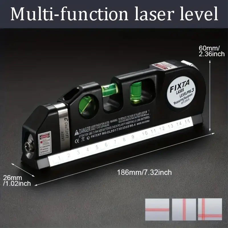 Home Multi-function High Precise Laser Leveling Instrument with Steel Ruler Cross Straight Line Laser Level Measuring Tools