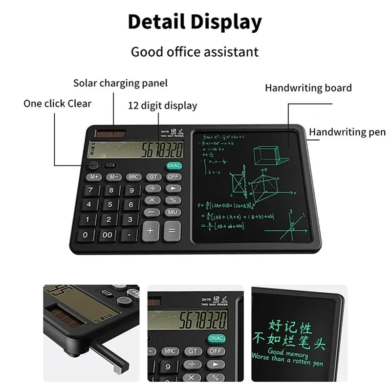 Multifunction Calculator with 5.7" LCD Writing Tablet – Dual Purpose Note & Calculation Device